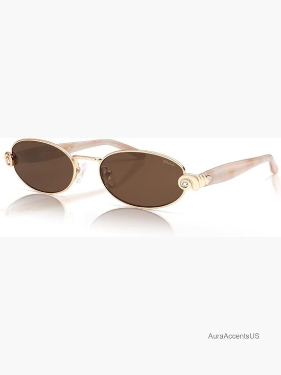 Vintage Oval Sunglasses with Seashell Diamond Accents UV400 Protection main image 6